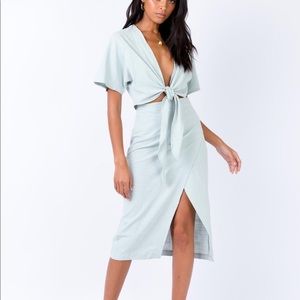 Princess polly linen crop top and skirt set